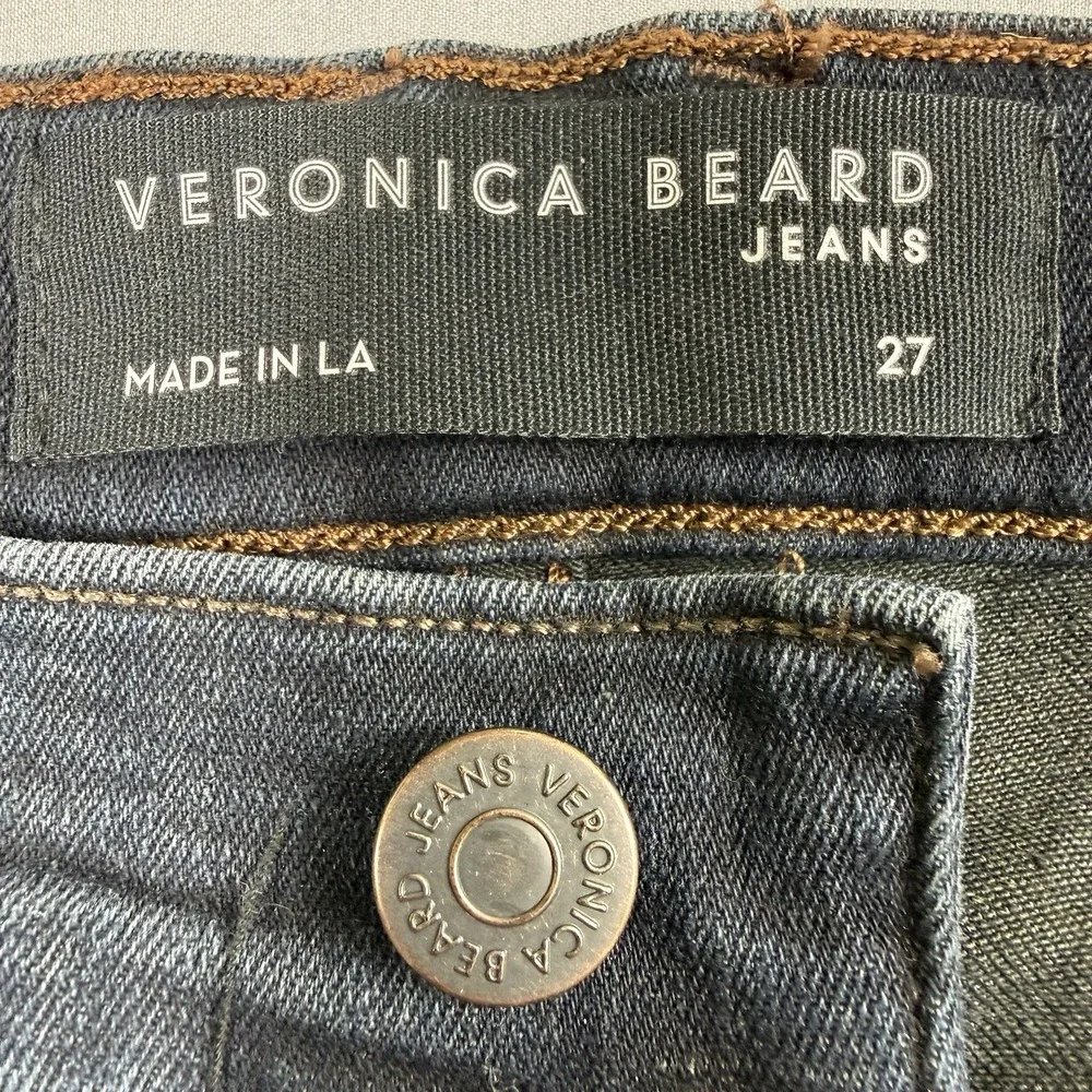 Veronica Beard Carly Kick Flare Jeans Womens 27x27 Blue High‎ Rise Dark Wash EUC